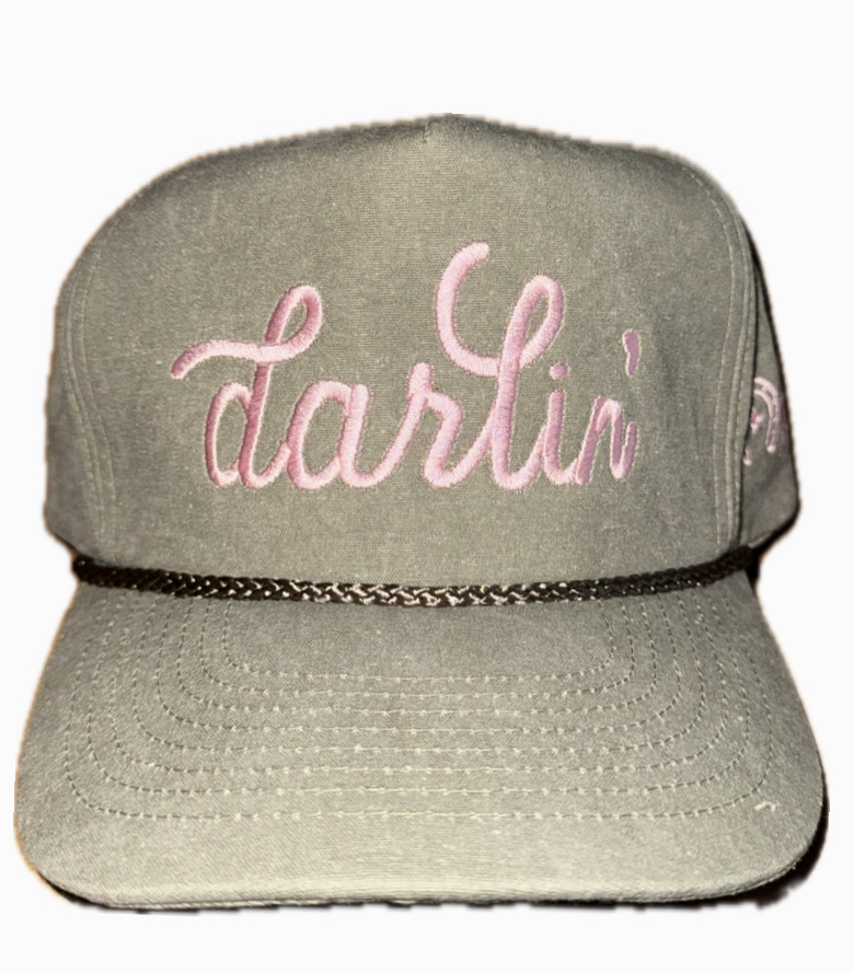 Sand Darlin Hat with Pink Stitching